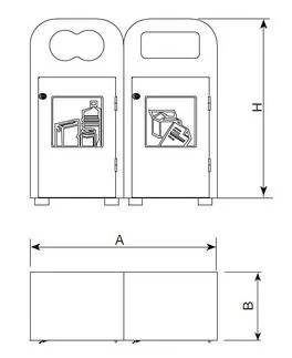 Corbeille TURA 90 litres tri sélectif_1