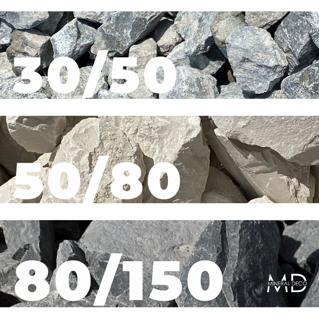 Pierres de remplissage pour gabions - blocs Ébène, Ambre et Carbone - fabrication française_1