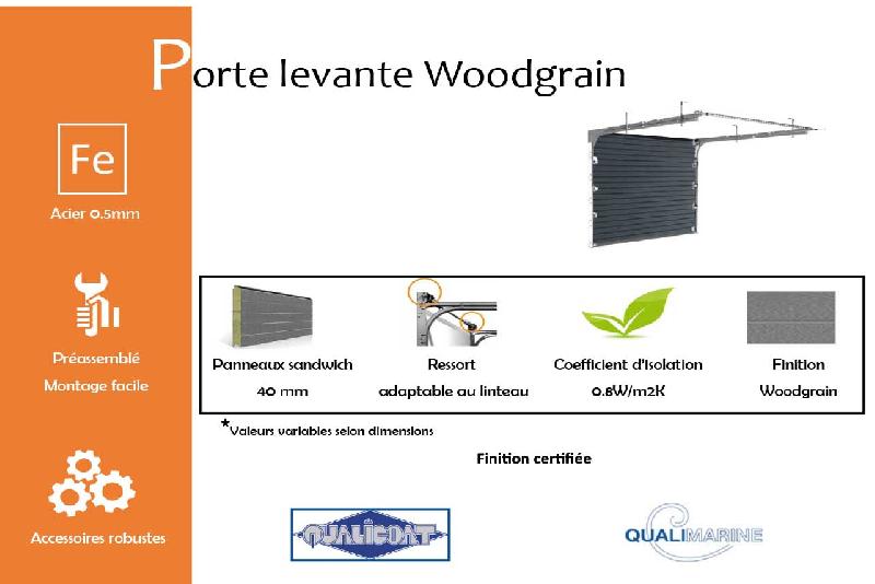 Porte de garage levante woodgrain - 3750 / 3000_1