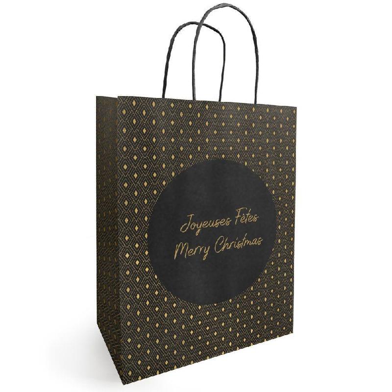 Sac kraft Eclat noir et or 18+8X22 cm - par 50_1
