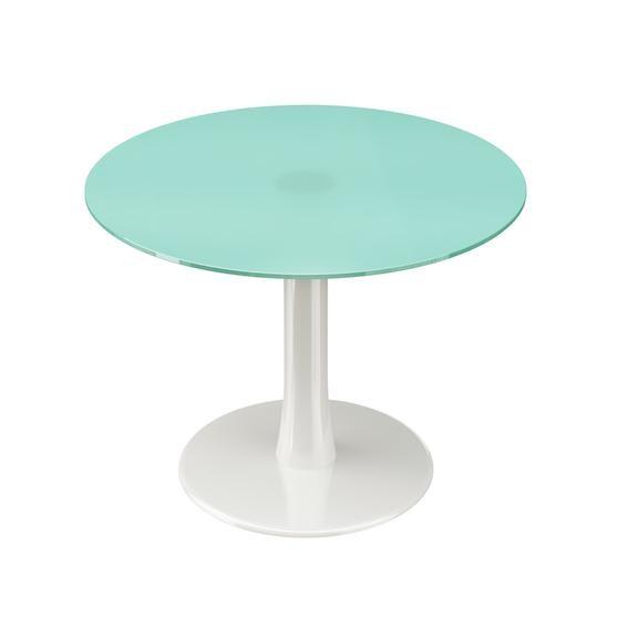 Table de réunion Design avec plateau en verre dépoli - Quadrifoglio - Blanc 9010, 100_1