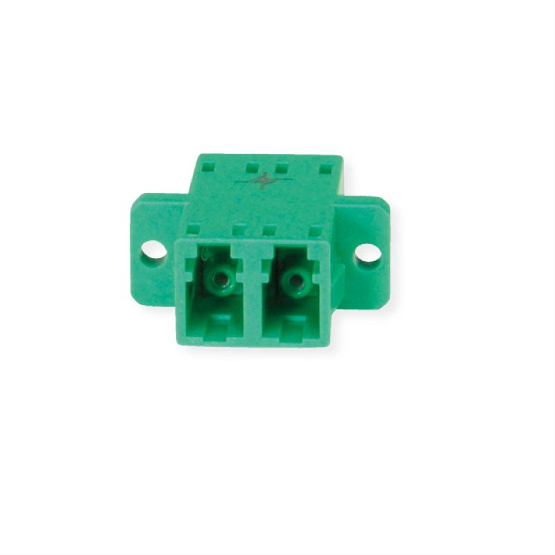 TELEGÄRTNER Coupleur LC/APC Duplex, Singlemode, Manchon en céramique, boîtier en plastique, vert, Z77_1