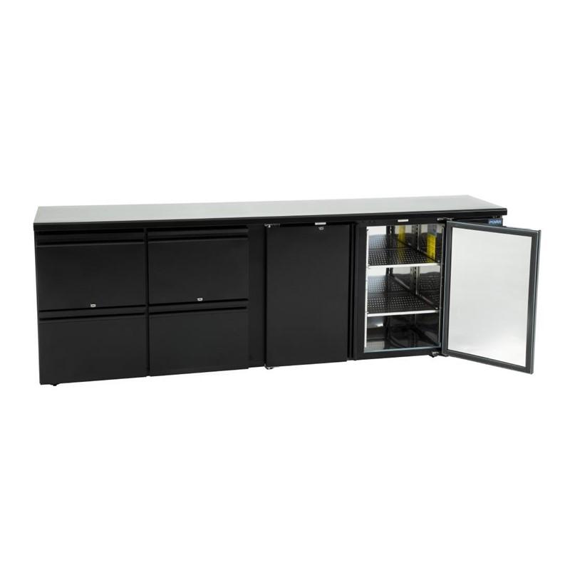 Arrière-bar avec 2 portes et 4 tiroirs série U - 698 litres | Polar - GL456_1