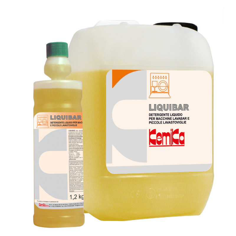 Kemika liquibar detergent liquide pour lave-verres et lave-vaisselle ph:13.2 ± 0.2 bidon de 5l_1