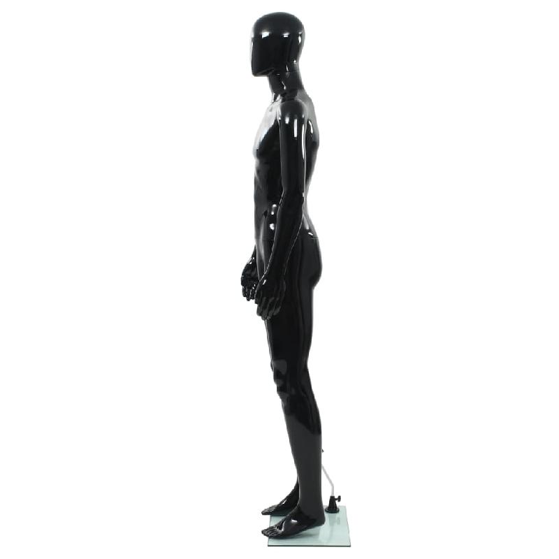 Vidaxl mannequin homme corps complet base verre noir brillant 185 cm 142927_1