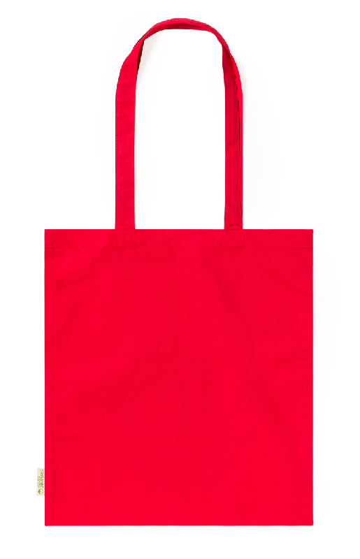 Tote bag en coton biologique - longues poignées - 100% coton biologique 140 g/m² - couleur rouge_1