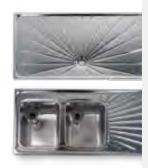 Comptoir pliable T107 en inox avec égouttoir et rinçoir - 2 plonges et accessoires_1