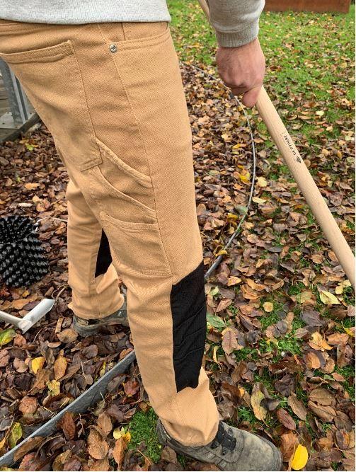 Pantalon coton bio FOREST - Beige avec genouillères en cordura - Référence 950600 - Taille 40_1