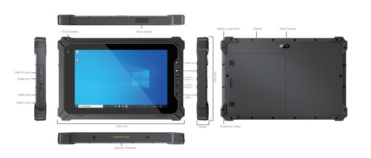 Tablette PC robuste avec écran 8 pouces - StrongPad -  Windows - IP65 / 4G/5G pour interventions terrain_2