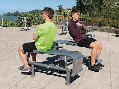 Urban Gym - Banc Double Abdominaux en Acier peint à la poudre - 1,32 x 1,66 x 0,63 m_1