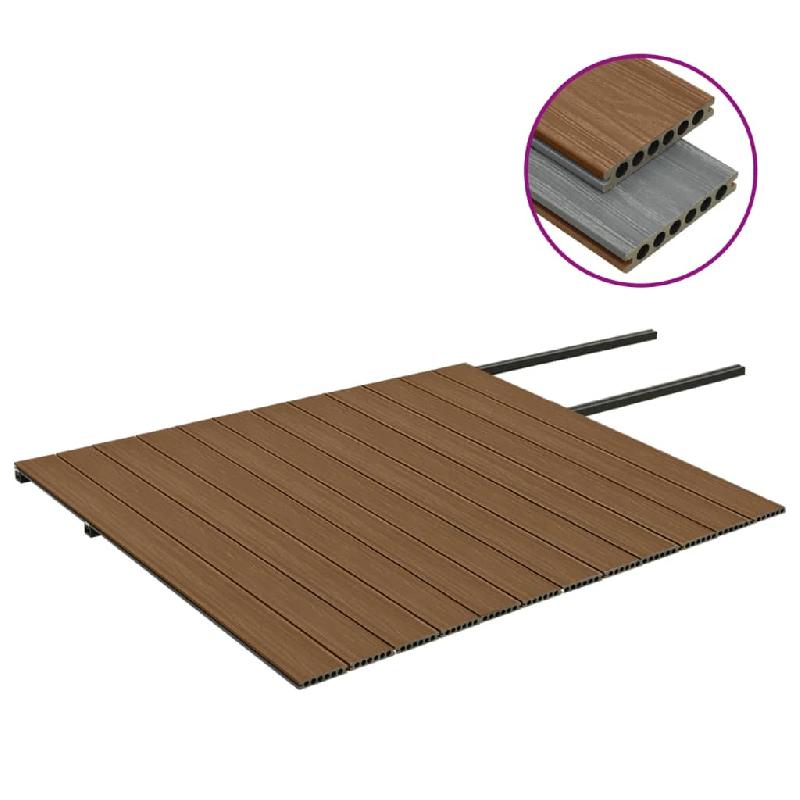 Vidaxl panneaux de terrasse et accessoires wpc marron/gris 30 m² 4 m 3070474_1