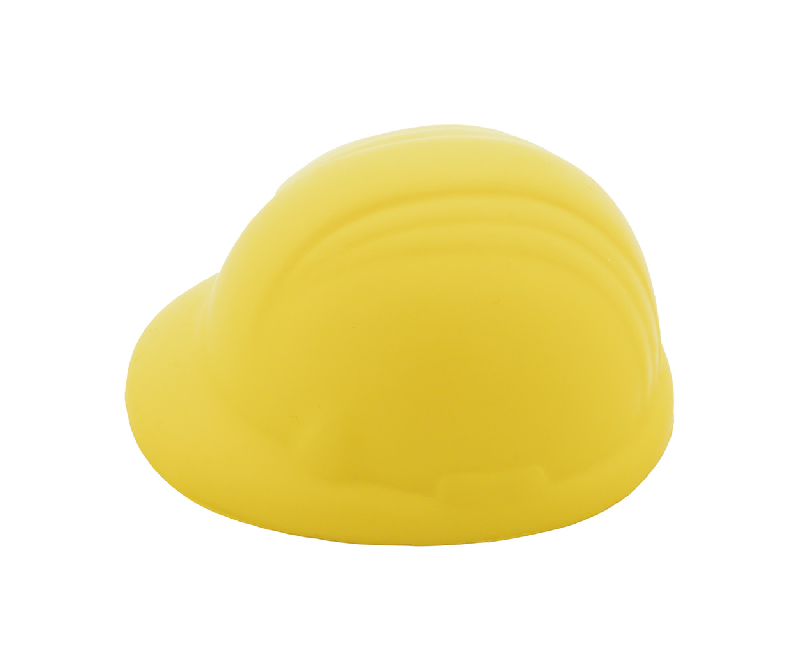 Balle anti-stress - en forme de casque de sécurité - mousse PU - couleur jaune - 20,8g_1