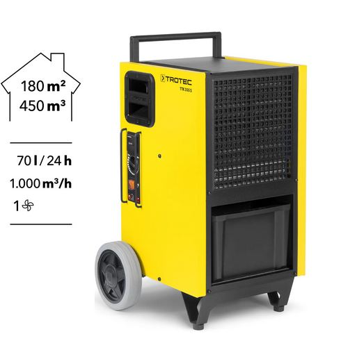 Déshumidificateur professionnel TTK 355 S - Empilable, compteur d'heures intégré et roulettes sans traces_1