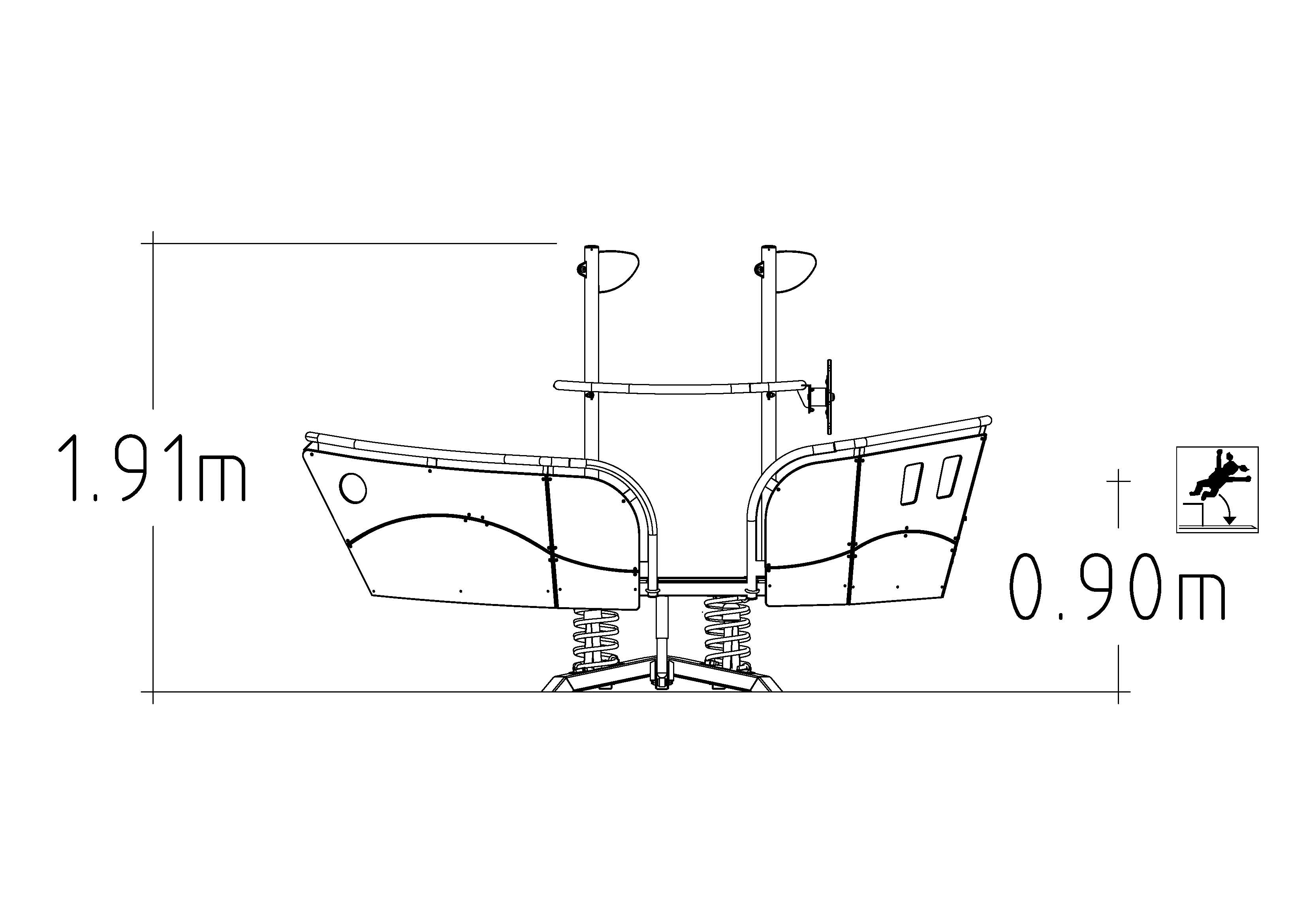 Jeu sur ressort Mayflower 6 places - réf 8000870 - Hags - Rouge - Fondation à enterrer_1