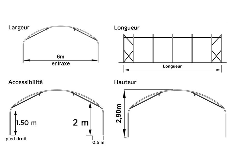 Tunnel de stockage eco / ouvert / structure en acier / couverture en pvc_1