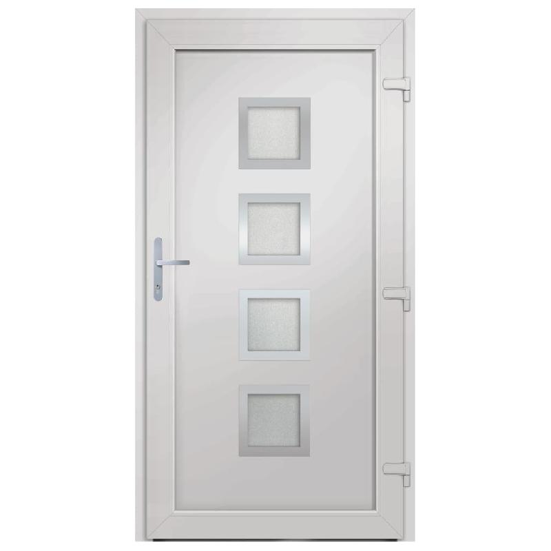 Vidaxl porte d'entrée blanc 98x208 cm pvc 3187846_1