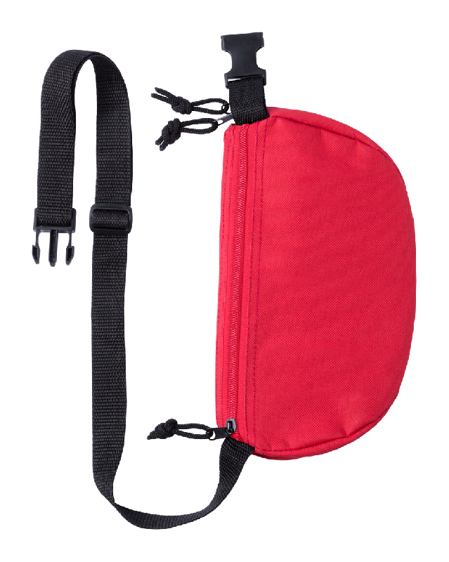 Sac banane zippé - Polyester 600D - Couleur rouge - Poids 88 gr_1