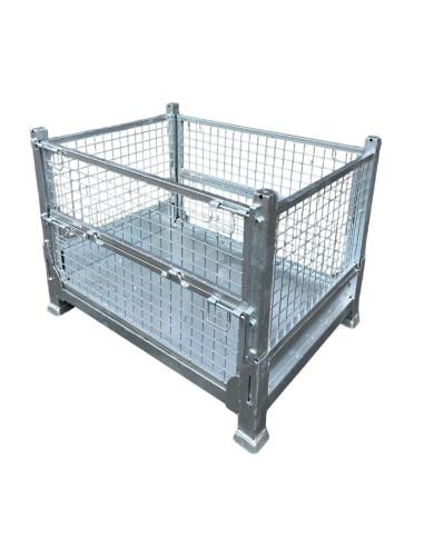 Rack de stockage - Panier grillagé pliable en acier galvanisé - 122 cm x 90 cm - Charge max 1200 kg_1