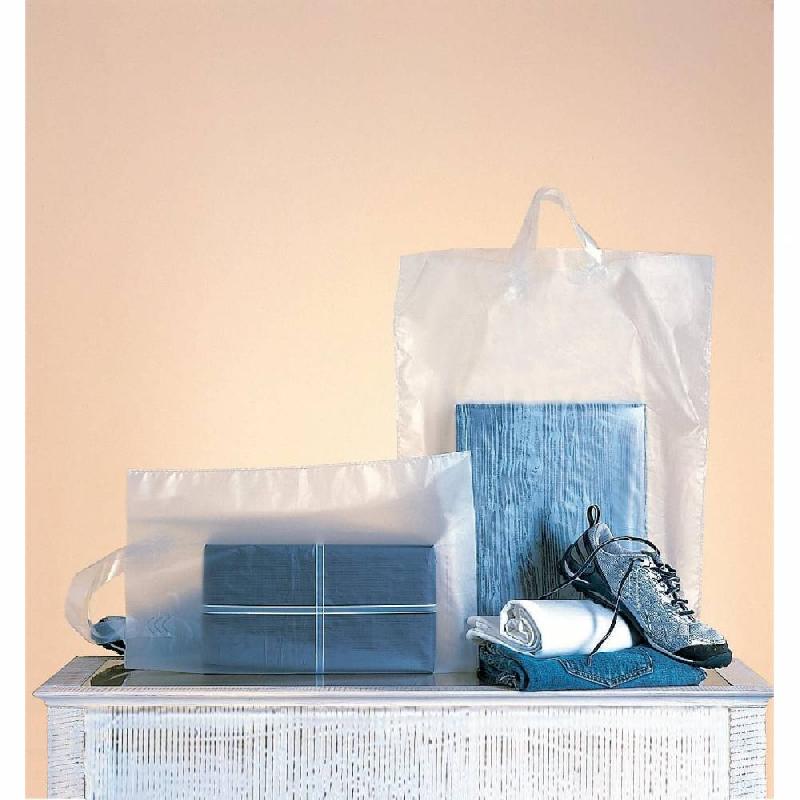 Sac poignée souple transparent 35x45cm+4cm - par 100 - Moyenne densité 60 microns - Polyéthylène_1