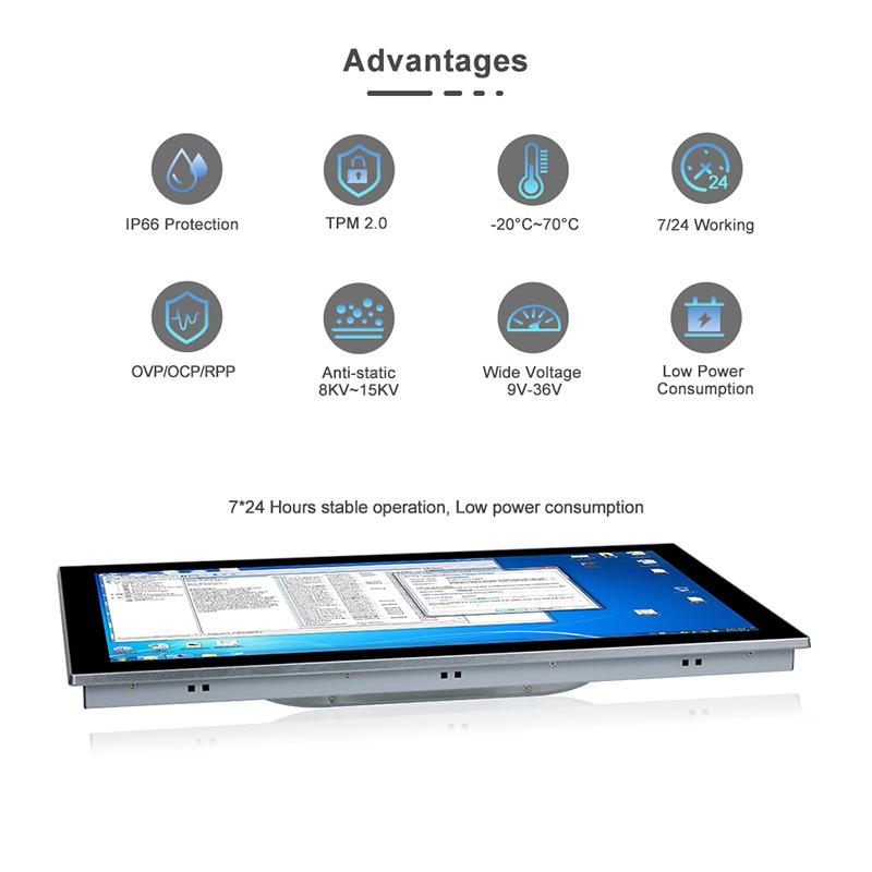 Panel PC industriel fanless 21,5 pouces pour supervision, HMI et automatisation - EVI-215WAC-12th - Intel Core i3/i5/i7_1
