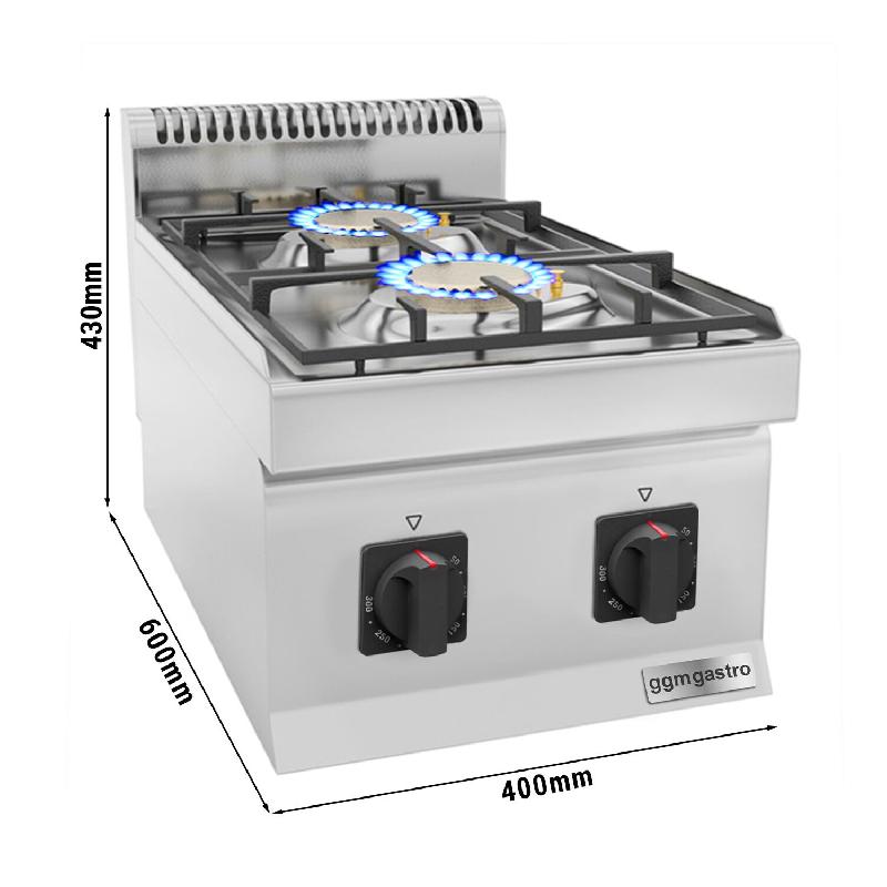 Cuisinière à gaz - 10 kW - 2 brûleurs  - Mario 700 | GGM -GHK400-E_1