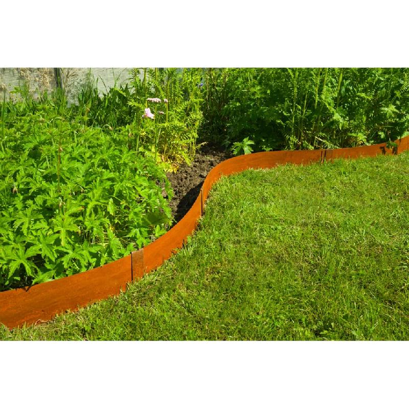 Nature bordures de jardin 3 pcs 91,4x10,2 cm acier corten 447507_1