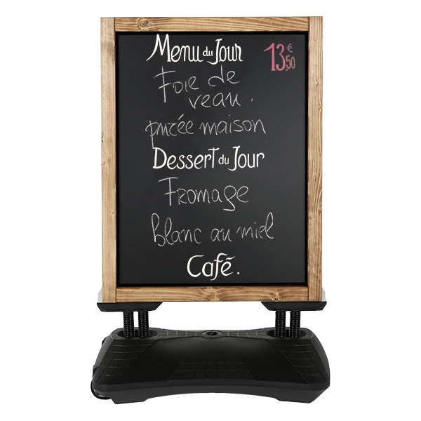 Panneau Ardoise 59x78 cm - Cadre Bois, Base Lestable, Noir - Réf : 215331NR_1