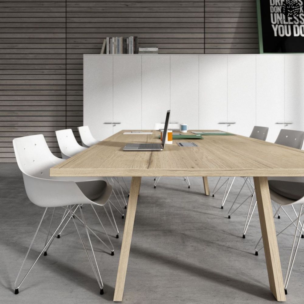 Take Off Farm - Bureau open space Mahora - Plateau mélaminé chêne vieilli - Dimensions variées - Fabrication italienne_1