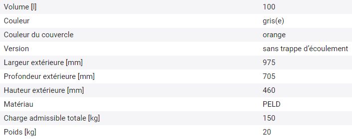 145284W - Bac à sable/sel SB 100 en polyéthylène (PE) - 100 litres, résistant aux intempéries et aux chocs_1
