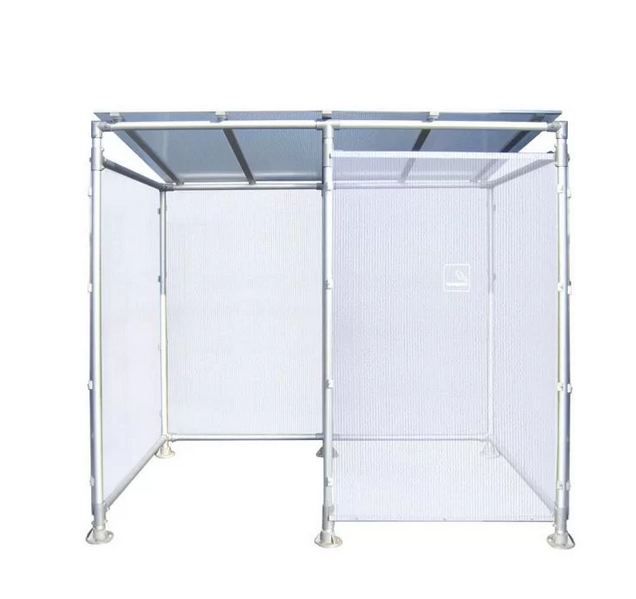 Abri fumeur ECO - Structure aluminium anodisé - Panneaux polycarbonate anti-UV - Dimensions 2459x2011x2375 mm_1