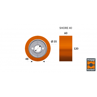 Galet en caoutchou feeder grip 758 brevete diam120x60mm/50_1