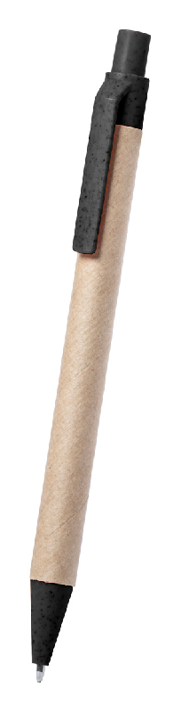 Stylo bille en papier recyclé - Attributs en plastique écologique en paille de blé - Encre bleue_1