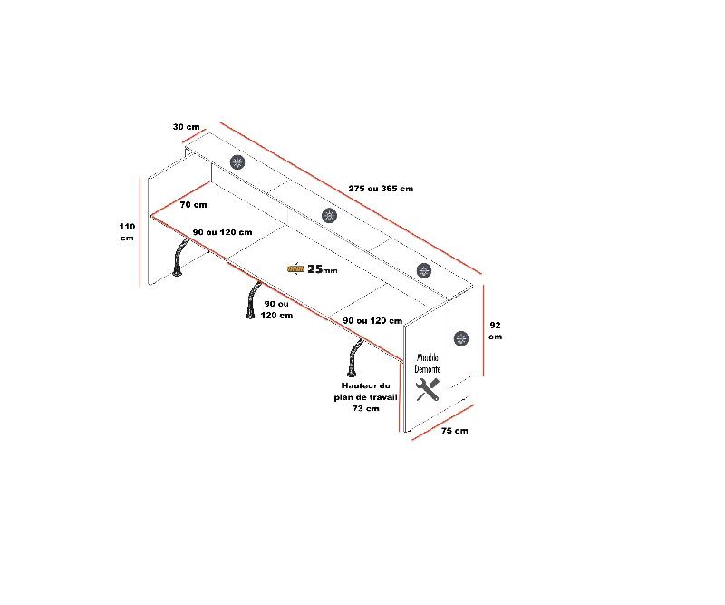 Banque d'accueil Ega - Design et fonctionnelle - Noir, 275, Non, noyer-MN02_1