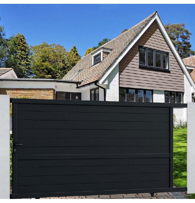 Portail coulissant aluminium bordeaux - portbordcoul350166g - design chic, manuel ou motorisé_1