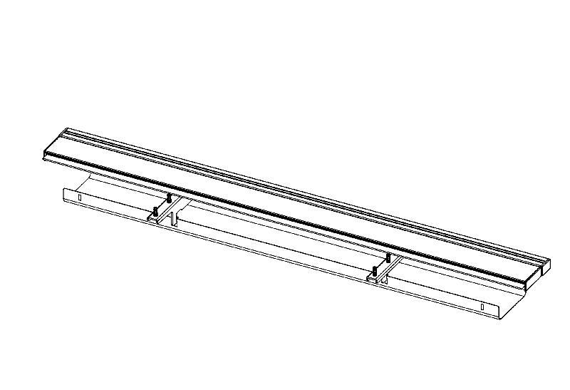 Rail pour bureau individuel avec goulotte - Officity - 120, Argent_1