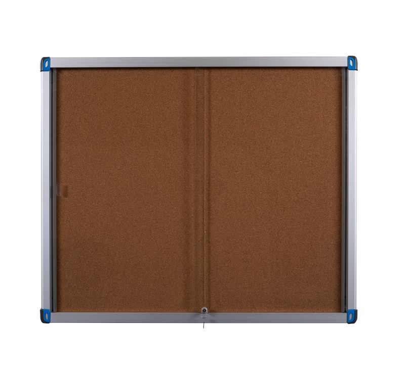 Vitrine d'affichage d'intérieur à portes coulissantes Leaf - VANERUM - Certifiée NF - Verre sécurit et fond magnétique_1