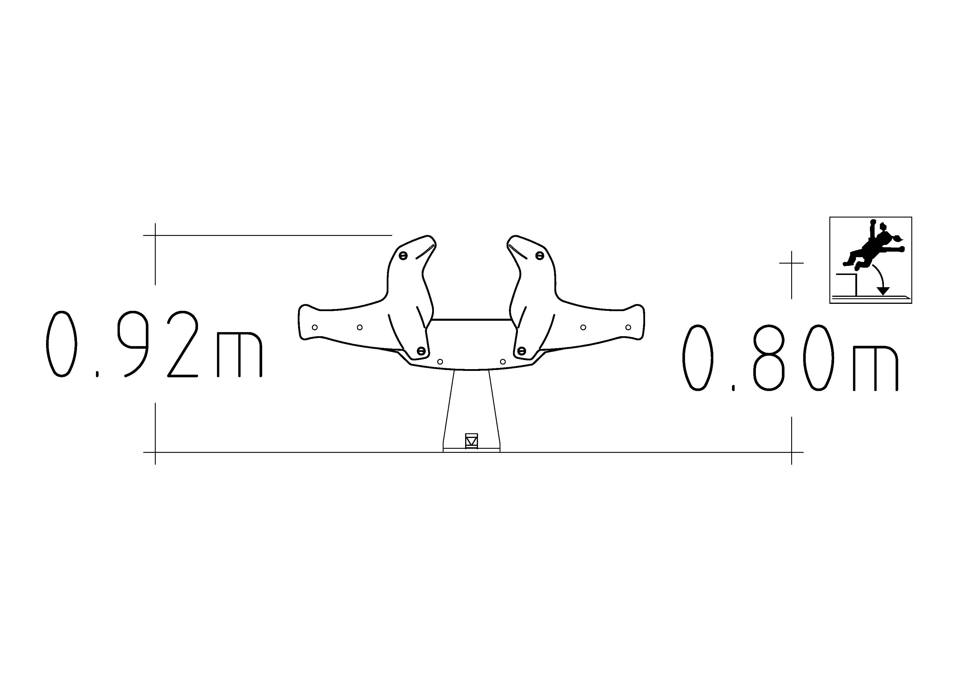 Balançoire à bascule Sally - 4 places pour aires de jeux - Fondation à enterrer - réf 8051406 - Hags_1