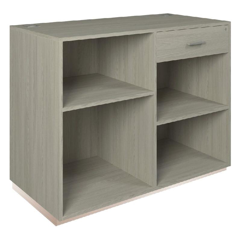 Comptoir Vertigo T03 MDF naturel finition orme L120cm, 2 tablettes, 1 tiroir_1