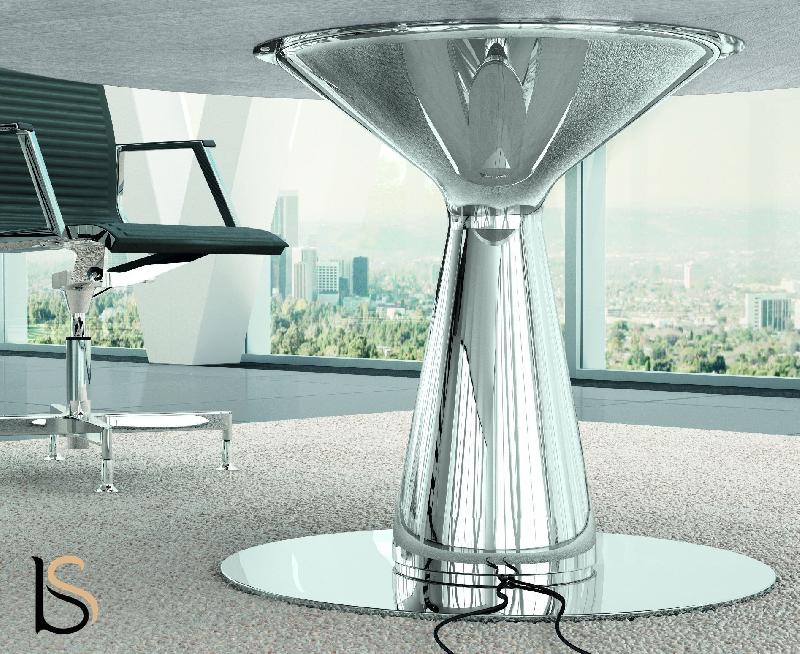 Table de réunion ovale Metar en bois- Bralco. - Non, Chêne gris_1