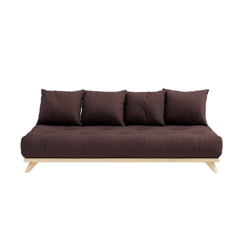 Canapé convertible futon Senza - Pin naturel - Marron - Couchage 90 x 200 cm - Marque KARUP_1