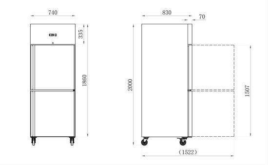Armoire réfrigérée négative 700L GN 2/1 2 Demi-Portes pleine extérieur INOX AFI Collin-Lucy_1