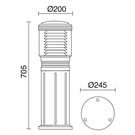 Borne lumineuse Fram - Polyamide IP55 - E27 42W - Gris - Tarif compétitif et bien placé sur le marché_1