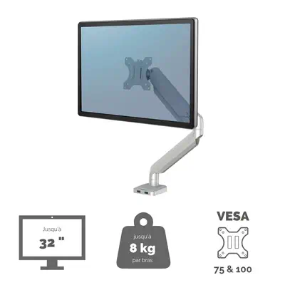 Bras porte-écran simple Platinum Series - Argent_1