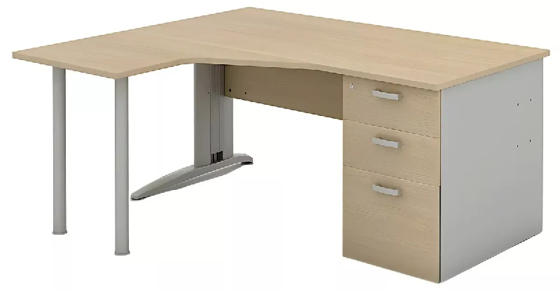 Bureau d'angle compact sur caisson porteur avec goulotte passe-câbles So Enix_1