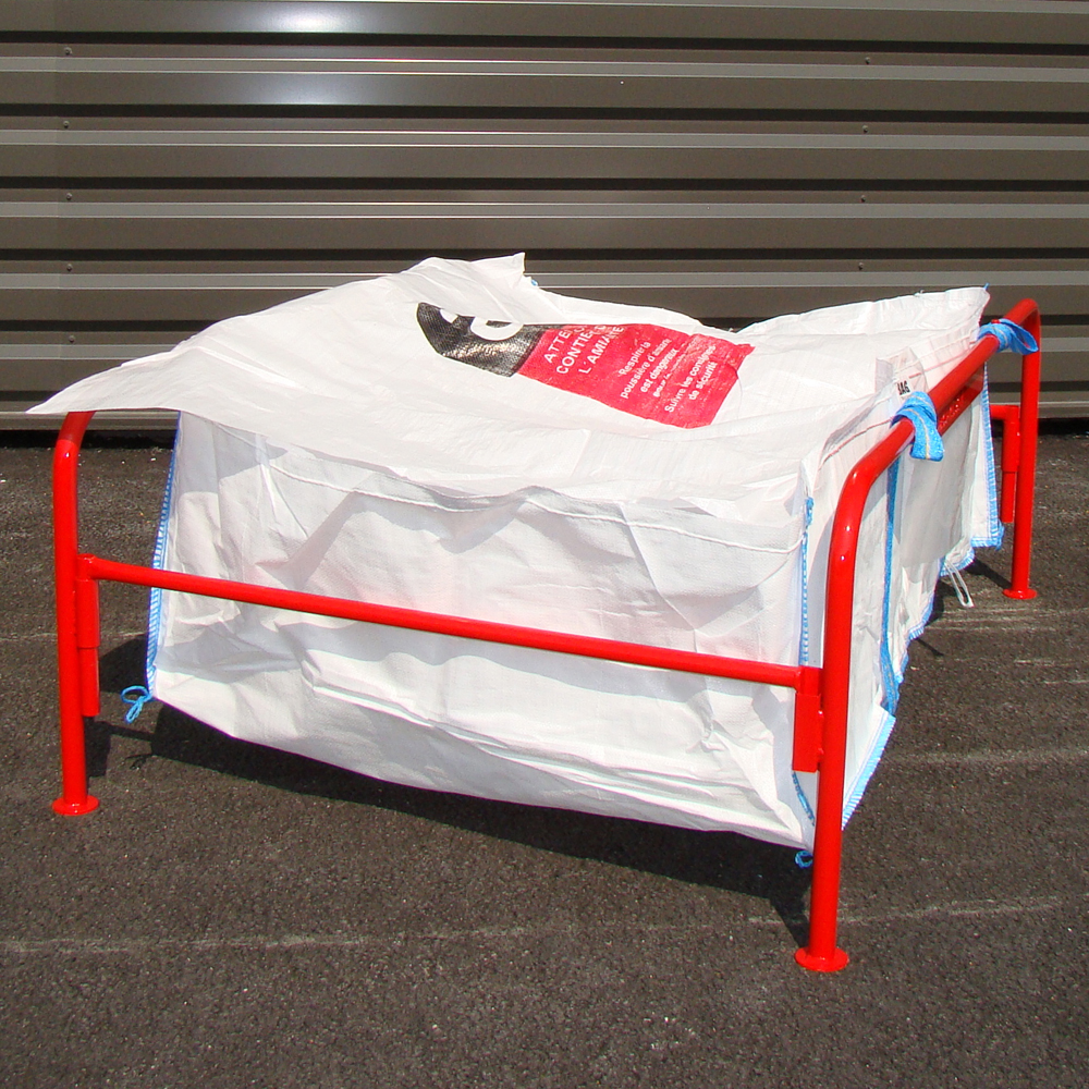 Cadre de remplissage pour big-bag plaques amiante - Réf : KADRA-PLAK-1-R - Dimensions 1730 x 1195 x 635 mm - Finition rouge RAL 3000_0