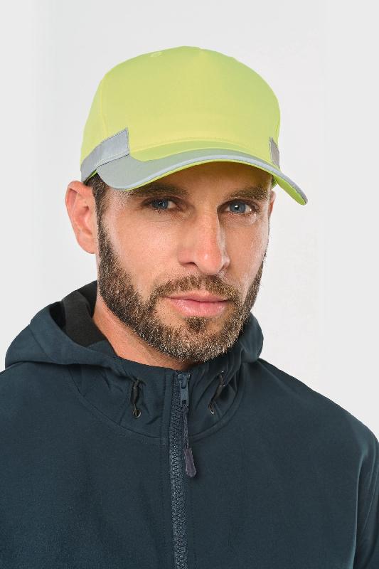 Casquette fluorescente - 5 panneaux - Réf: WKP123 - 100% polyester - Fermeture réglable_1