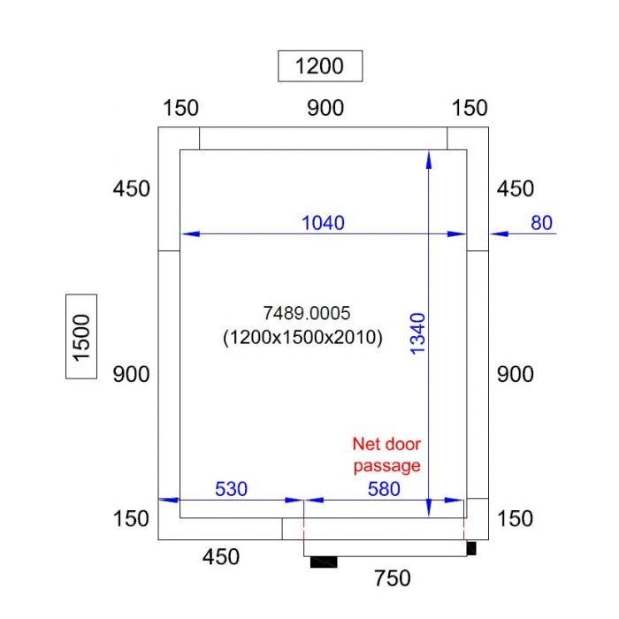 Chambre froide positive 1200X1500X2010 - 80mm Pro Line Combisteel_1