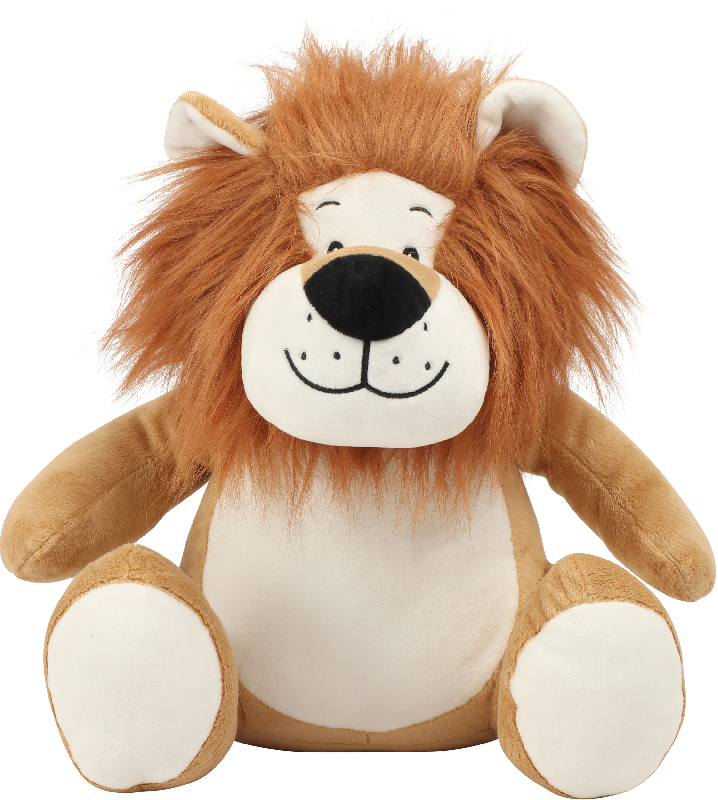 Peluche zippée Lion - Réf: MM569 - Polyester, rembourrage amovible, conforme EN71_1
