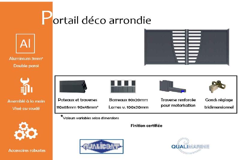 Portail battant déco arrondie - 2500 / 1200_1