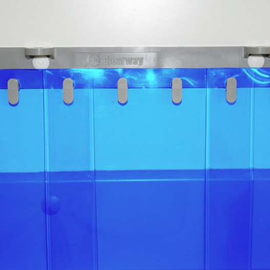 Rideau à lanières pvc standard bleu transparent_1